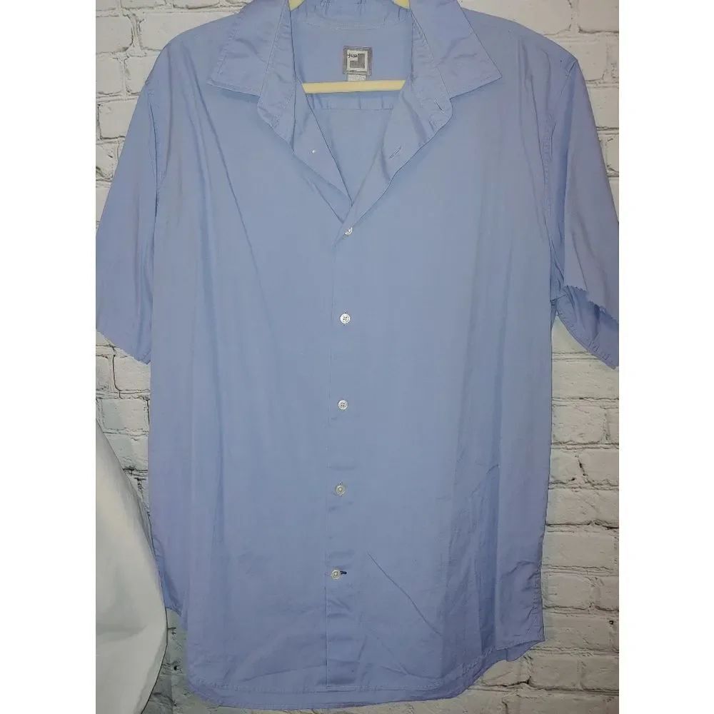 JC Penney VINTAGE Men's XL Light Blue Short Sleeve Shirt